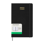 Moleskine Undatierte Wochenagenda Hardcover farbe schwarz Detailansicht mit Logo