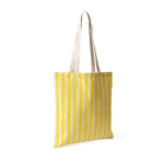 Tasche aus recycelter Baumwolle mit Streifendesign 180 g/m² farbe gelb erste Ansicht