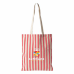 Tasche aus recycelter Baumwolle mit Streifendesign 180 g/m² farbe korallenrot dritte Ansicht
