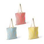 Tasche aus recycelter Baumwolle mit Streifendesign 180 g/m² farbe korallenrot fünfte Ansicht