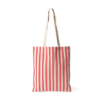 Tasche aus recycelter Baumwolle mit Streifendesign 180 g/m² farbe korallenrot