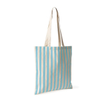 Tasche aus recycelter Baumwolle mit Streifendesign 180 g/m² farbe pastellblau erste Ansicht