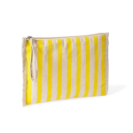 Kulturbeutel aus recycelter Baumwolle mit Handschlaufe farbe gelb erste Ansicht