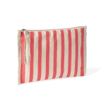 Kulturbeutel aus recycelter Baumwolle mit Handschlaufe farbe korallenrot erste Ansicht