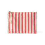 Kulturbeutel aus recycelter Baumwolle mit Handschlaufe farbe korallenrot