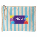 Kulturbeutel aus recycelter Baumwolle mit Handschlaufe farbe pastellblau dritte Ansicht