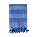 Gestreifter Pareo aus recycelter Baumwolle 340 g/m² farbe blau erste Ansicht