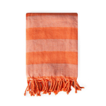 Gestreifter Pareo aus recycelter Baumwolle 340 g/m² farbe rot erste Ansicht