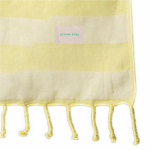 Gestreifter Pareo aus recycelter Baumwolle 340 g/m² farbe gelb dritte Ansicht