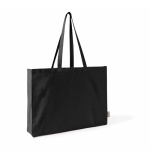 Oversize-Tasche aus recycelter Baumwolle mit Bodenfalte farbe schwarz erste Ansicht