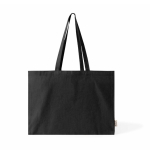 Oversize-Tasche aus recycelter Baumwolle mit Bodenfalte farbe schwarz