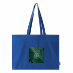 Oversize-Tasche aus recycelter Baumwolle mit Bodenfalte farbe blau dritte Ansicht