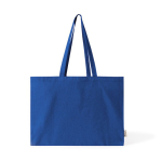 Oversize-Tasche aus recycelter Baumwolle mit Bodenfalte farbe blau