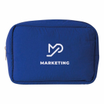 Kulturbeutel aus Nylon und Polyester mit Reißverschluss farbe blau dritte Ansicht