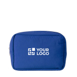 Kulturbeutel aus Nylon und Polyester mit Reißverschluss farbe blau Ansicht mit Druckbereich