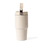 Thermosflasche aus recyceltem Edelstahl mit Auslaufschutz 600 ml farbe beige erste Ansicht