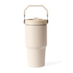 Thermosflasche aus recyceltem Edelstahl mit Auslaufschutz 600 ml farbe beige zweite Ansicht