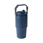 Thermosflasche aus recyceltem Edelstahl mit Auslaufschutz 600 ml farbe marineblau dritte Ansicht