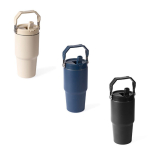 Thermosflasche aus recyceltem Edelstahl mit Auslaufschutz 600 ml farbe marineblau sechste Ansicht