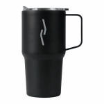 Thermobecher aus Edelstahl mit Griff auslaufsicher 600 ml farbe schwarz fünfte Ansicht