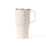 Thermobecher aus Edelstahl mit Griff auslaufsicher 600 ml farbe beige erste Ansicht