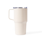 Thermobecher aus Edelstahl mit Griff auslaufsicher 600 ml farbe beige dritte Ansicht