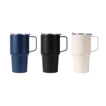 Thermobecher aus Edelstahl mit Griff auslaufsicher 600 ml farbe beige fünfte Ansicht