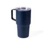 Thermobecher aus Edelstahl mit Griff auslaufsicher 600 ml farbe marineblau