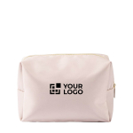 Kulturbeutel aus Nylon und Polyester 250 g/m² farbe beige Ansicht mit Druckbereich