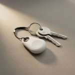 Kompakter Anti-Verlust-Tracker für Schlüssel und Gepäck farbe weiß dritte Ansicht