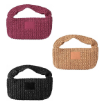 Kleine Papiertasche mit kurzen Henkeln und Etikett farbe braun vierte Ansicht