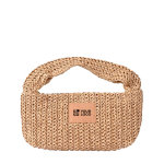 Kleine Papiertasche mit kurzen Henkeln und Etikett farbe braun Ansicht mit Druckbereich