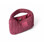 Kleine Papiertasche mit kurzen Henkeln und Etikett farbe bordeaux erste Ansicht