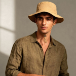 Verstellbarer Abenteuerhut aus Nylon und Polyester farbe camel Detailbild 4