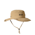 Verstellbarer Abenteuerhut aus Nylon und Polyester farbe camel Ansicht mit Druckbereich