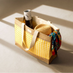 Tasche aus recycelter Baumwolle und Jute 220 g/m² farbe gelb dritte Ansicht