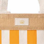 Tasche aus recycelter Baumwolle und Jute 220 g/m² farbe orange dritte Ansicht