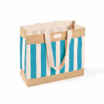 Tasche aus recycelter Baumwolle und Jute 220 g/m² farbe rivierablau erste Ansicht