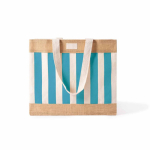 Tasche aus recycelter Baumwolle und Jute 220 g/m² farbe rivierablau zweite Ansicht