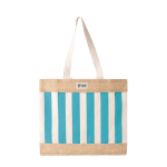 Tasche aus recycelter Baumwolle und Jute 220 g/m² farbe rivierablau Ansicht mit Druckbereich