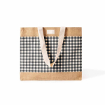 Tasche aus recycelter Baumwolle und Jute 220 g/m² farbe weiß/schwarz zweite Ansicht