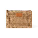 Kulturtasche aus Papier mit Etikett zur Bedruckung farbe braun