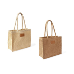 Papierbeutel mit langen Henkeln und Etikett farbe braun dritte Ansicht