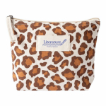 Kulturtasche aus recycelter Baumwolle mit Animal-Print farbe braun dritte Ansicht