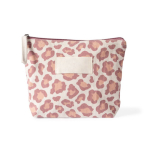 Kulturtasche aus recycelter Baumwolle mit Animal-Print farbe rosa