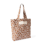 Tasche aus recycelter Baumwolle mit Animal-Print 200 g/m² farbe braun erste Ansicht