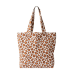 Tasche aus recycelter Baumwolle mit Animal-Print 200 g/m² farbe braun zweite Ansicht