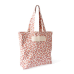 Tasche aus recycelter Baumwolle mit Animal-Print 200 g/m² farbe rosa erste Ansicht