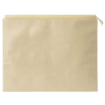 Mittlere Papiertasche mit langen Henkeln und Etikett farbe braun dritte Ansicht