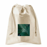 Mittlere Papiertasche mit langen Henkeln und Etikett farbe braun vierte Ansicht